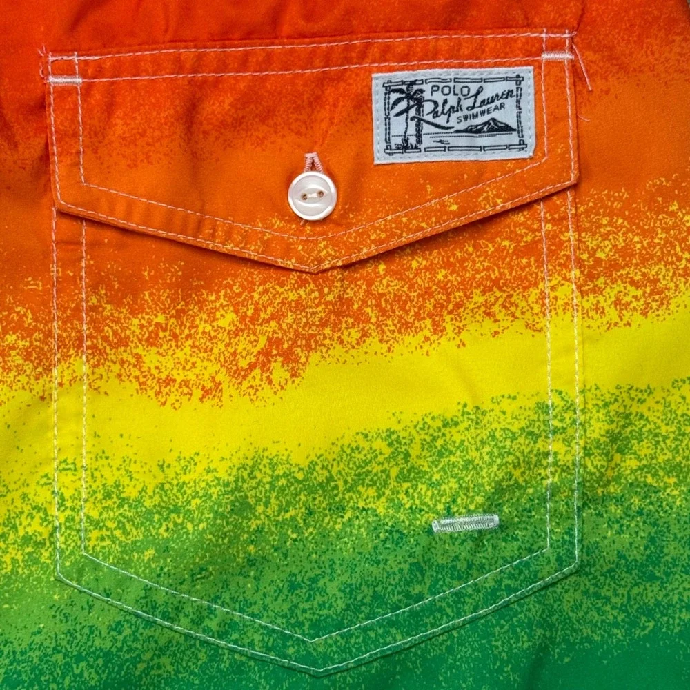 Polo Ralph Lauren Mens Swim Trunks Large Rainbow Gradient NWOT Swimwear